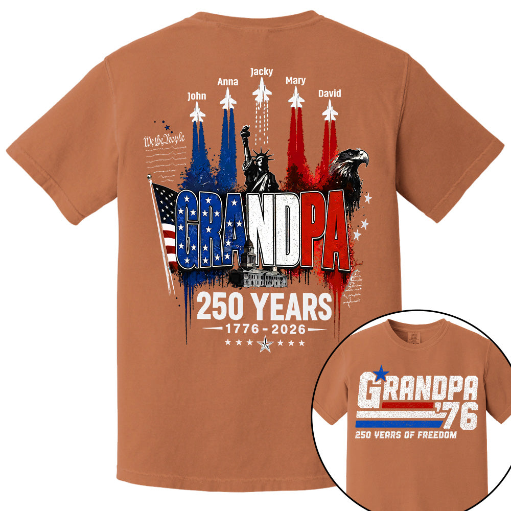 Personalized Dad Grandpa Nation Flag American 250th Anniversary Shirt - Semiquincentennial 1776-2026 Shirt - Cool Father's Day Gift For Dad, Grandpa T1807 VH01