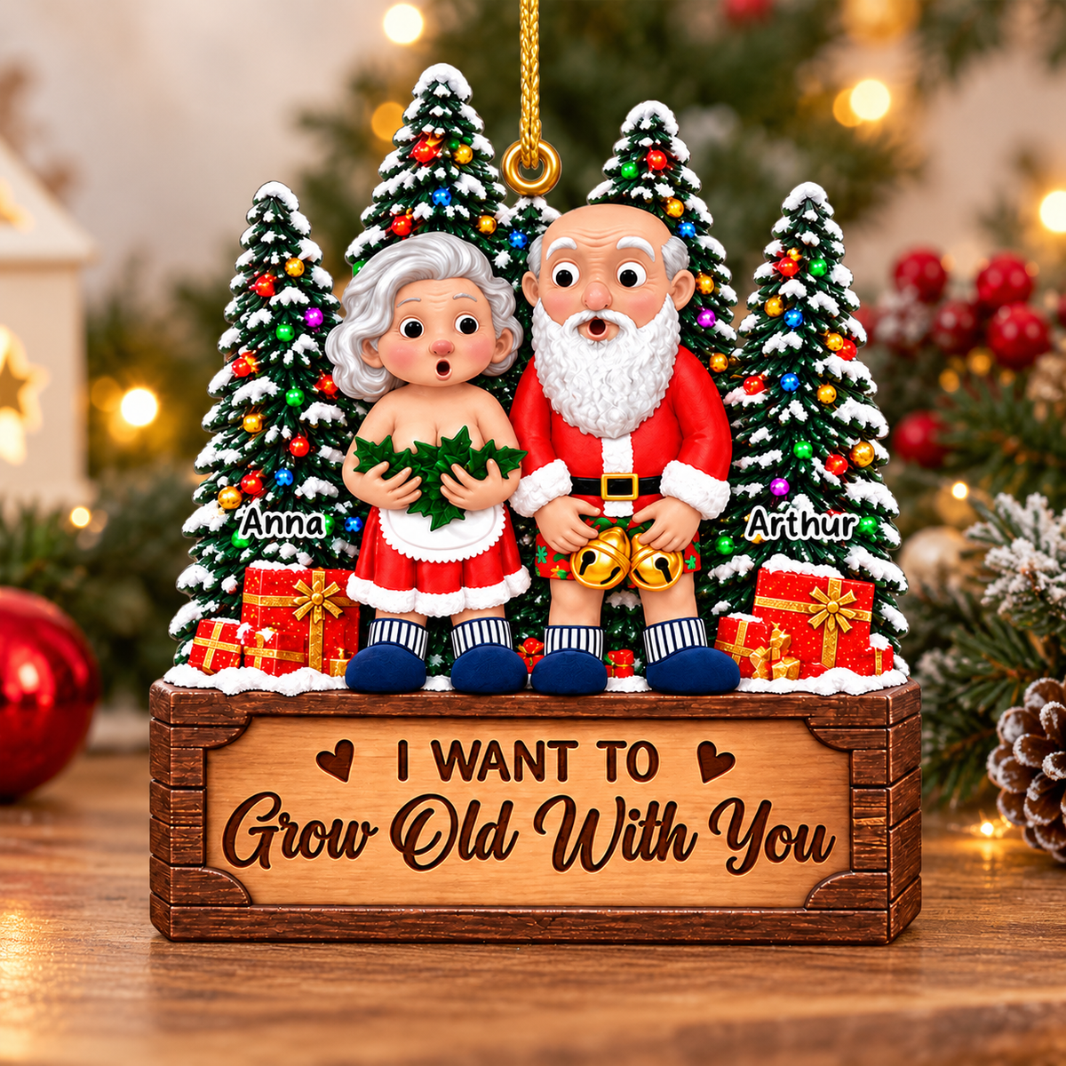 I Want To Grow Old With You - Personalized Couple Ornament Vr2 New VH01