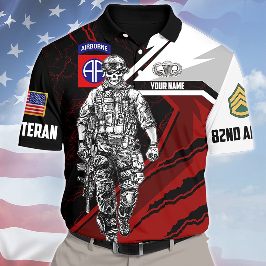 Custom 3D All Over Prints T-Shirt, Personalized Name And Military Badges Gift For Veteran H2511 Trna