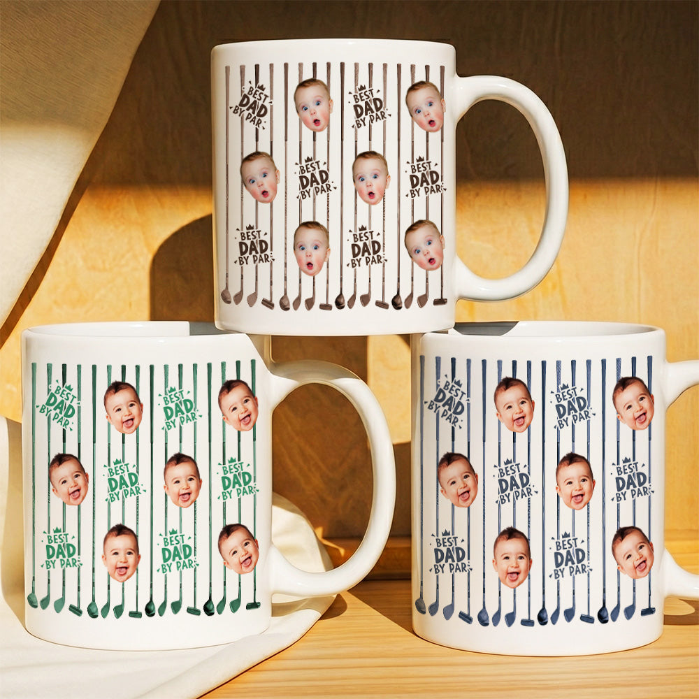 Best Dad By Par Custom Photo Golf Dad Father's Day Gift For Dad, Husband - Personalized Mug Na02 T24