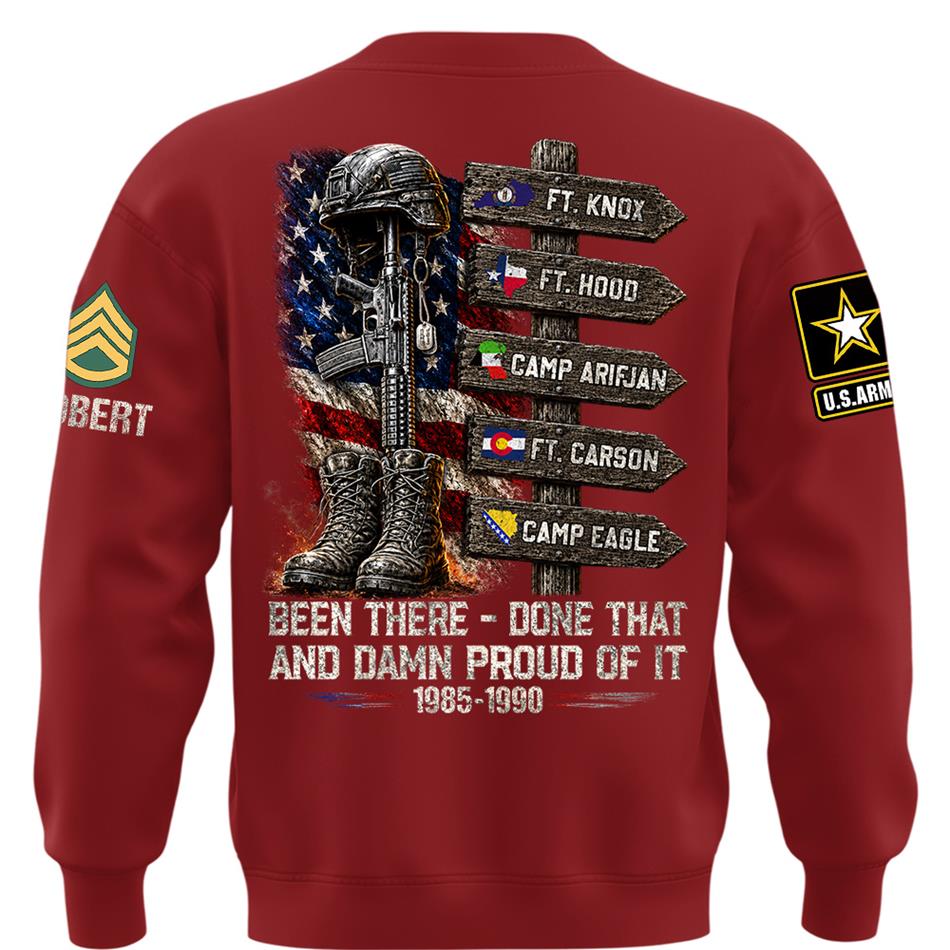 Been There Done That And Damn Proud Of It Personalized Branch, Rank, and Locations Shirt H2511 Trna