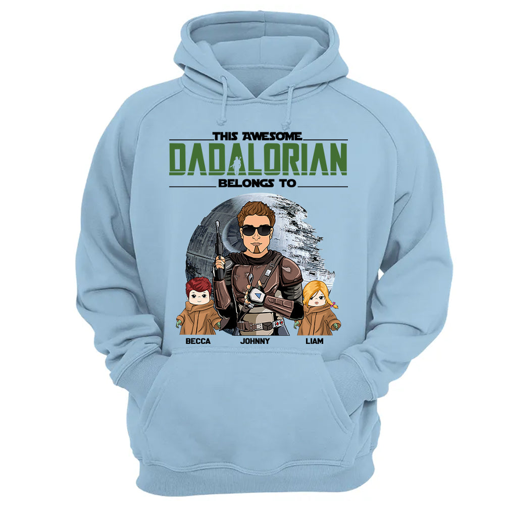 This Awesome Dadalorian Belongs To Personalized Shirt Gift For Dad - Father's Day & Birth Day Gift For Him Vr3