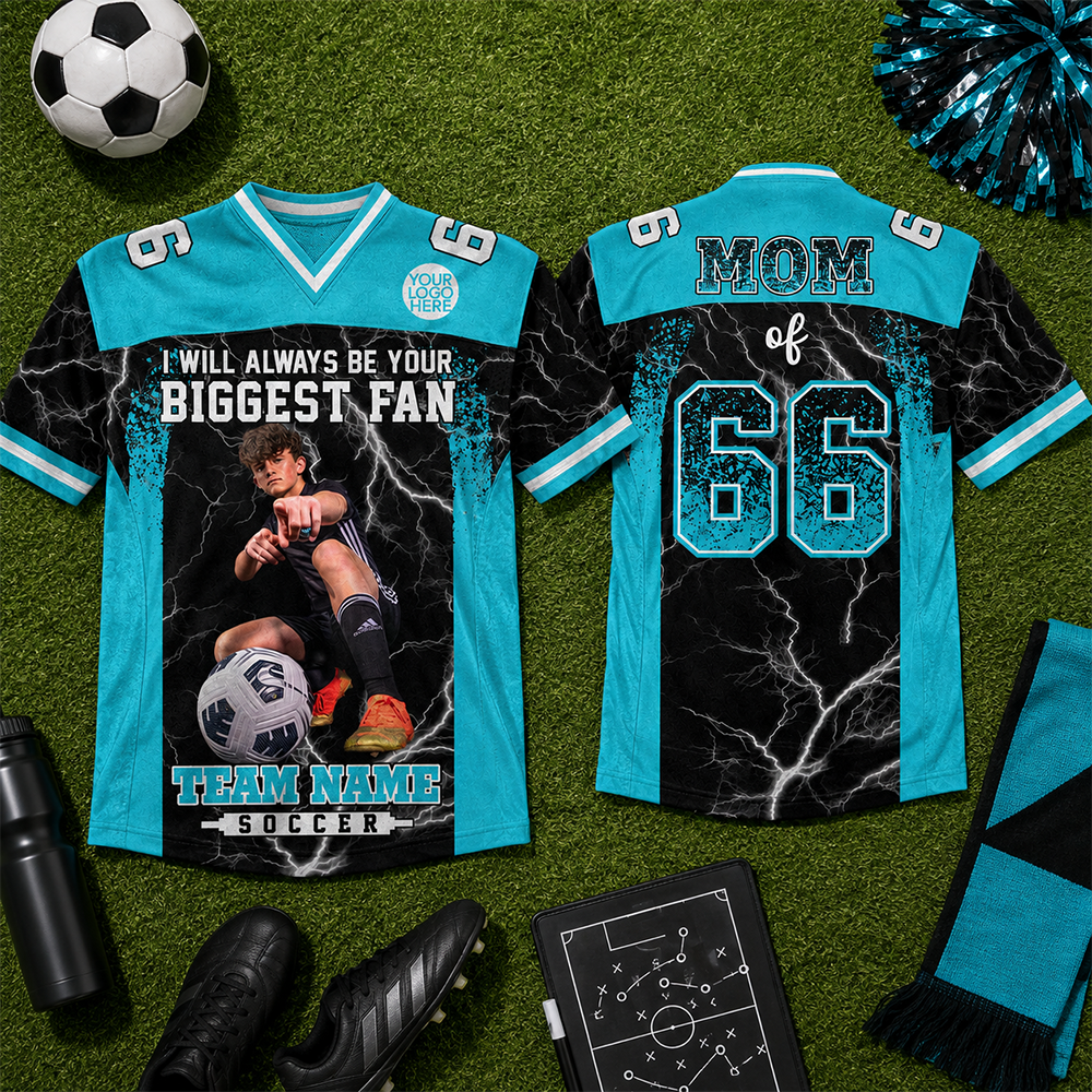 Custom Photo Soccer Mom Shirt Gift For Soccer Mama, Fall Soccer Season Shirt L0411 Hv01