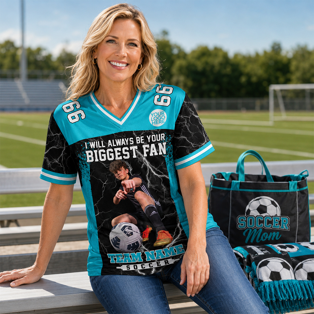 Custom Photo Soccer Mom Shirt Gift For Soccer Mama, Fall Soccer Season Shirt L0411 Hv01