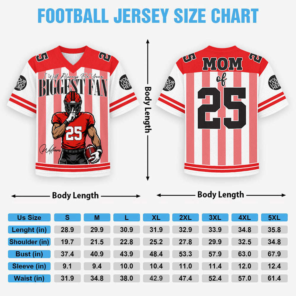 I'll Always Be Your Biggest Fan - Custom Clipart Personalized For Football Players Football Family NA04 Hv01