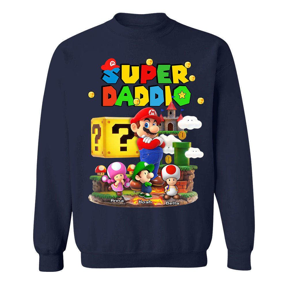 Best Dad Ever Super Daddio, Personalized Daddio Shirt Custom Kids Name, Gift For Dad, Gift For Father's Day MI209 TH23