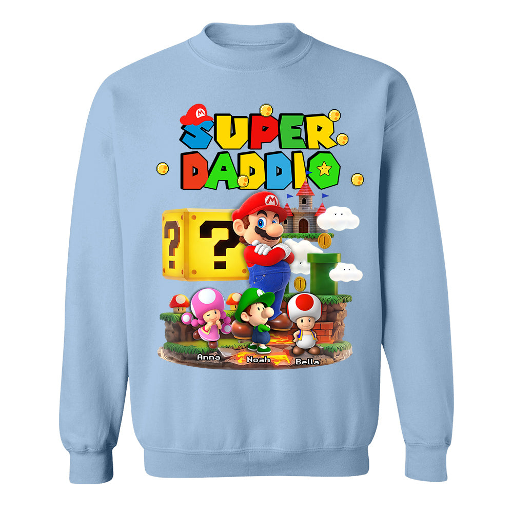 Best Dad Ever Super Daddio, Personalized Daddio Shirt Custom Kids Name, Gift For Dad, Gift For Father's Day MI209 TH23