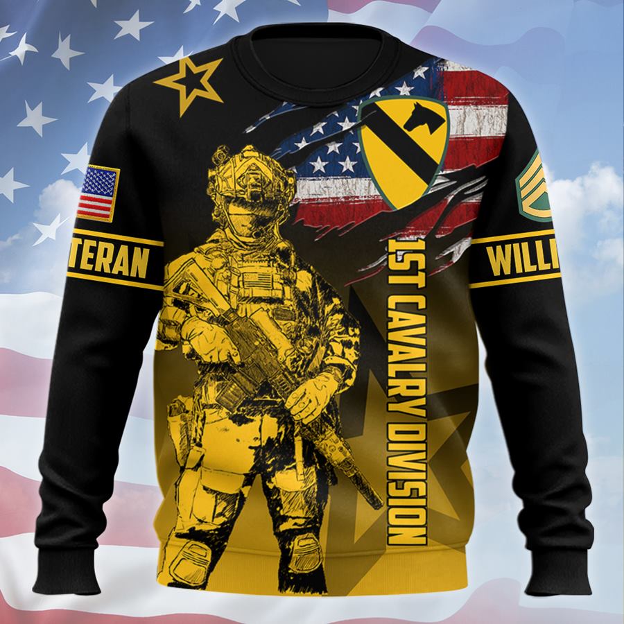 Custom 3D All Over Prints T-Shirt, Personalized Soldier Art, Name And Military Division Shirt For Veteran H2511 Trna