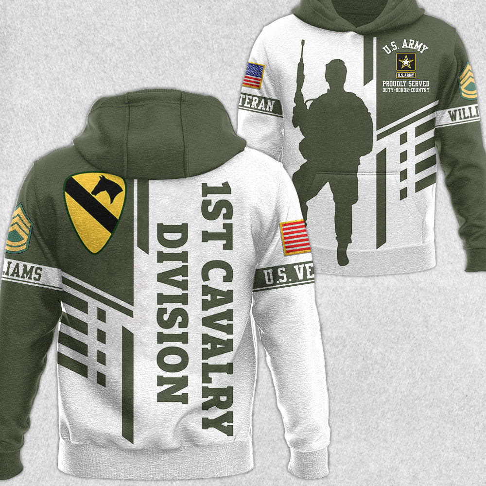 Custom Division Rank All Branches Of Service All Over Print Shirt For Soldier Veteran H2511