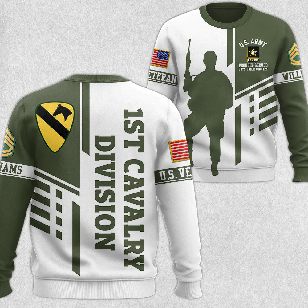 Custom Division Rank All Branches Of Service All Over Print Shirt For Soldier Veteran H2511