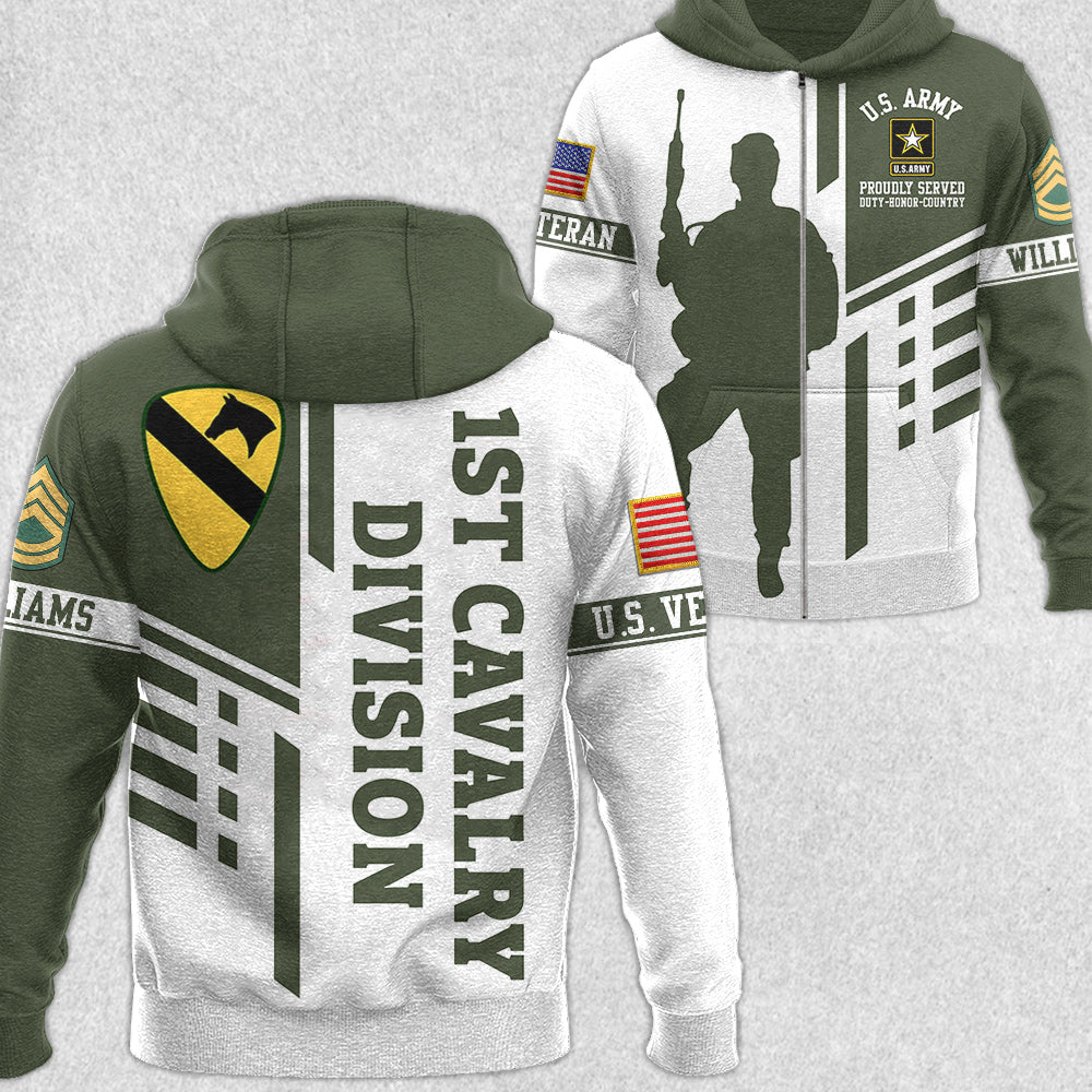 Custom Division Rank All Branches Of Service All Over Print Shirt For Soldier Veteran H2511