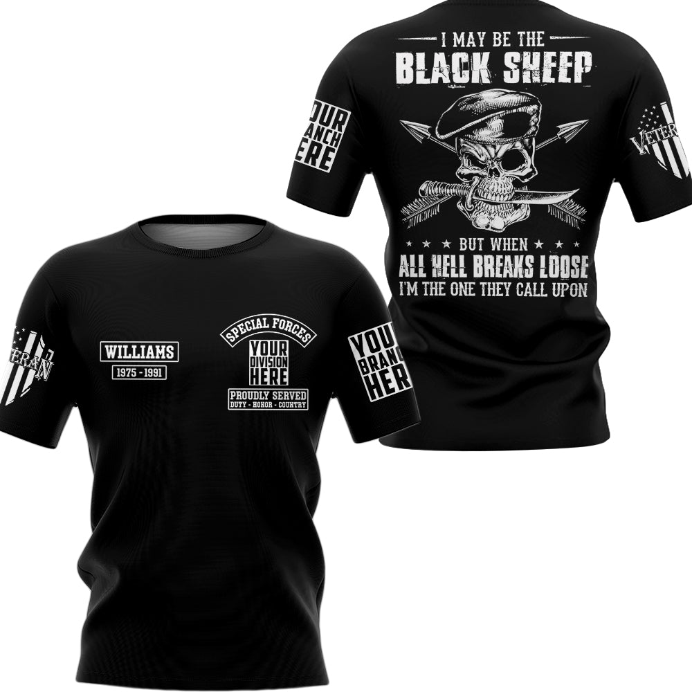 I May Be The Black Sheep Personalized All Over Print Shirt For Veteran   Design Tshirt H2511