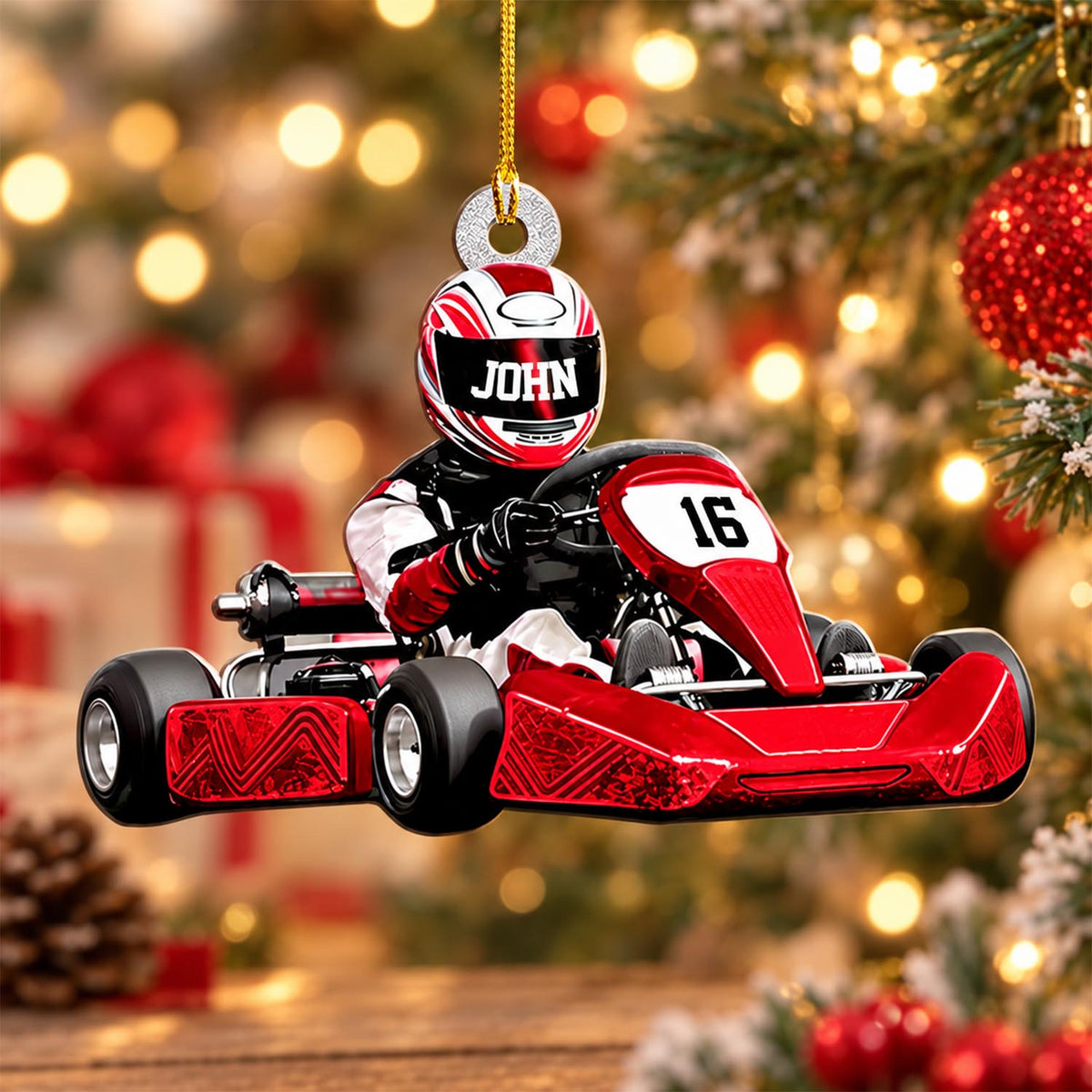 Personalized Race Car Christmas Ornament, Race Car Ornament, Gift For Race Car Lovers