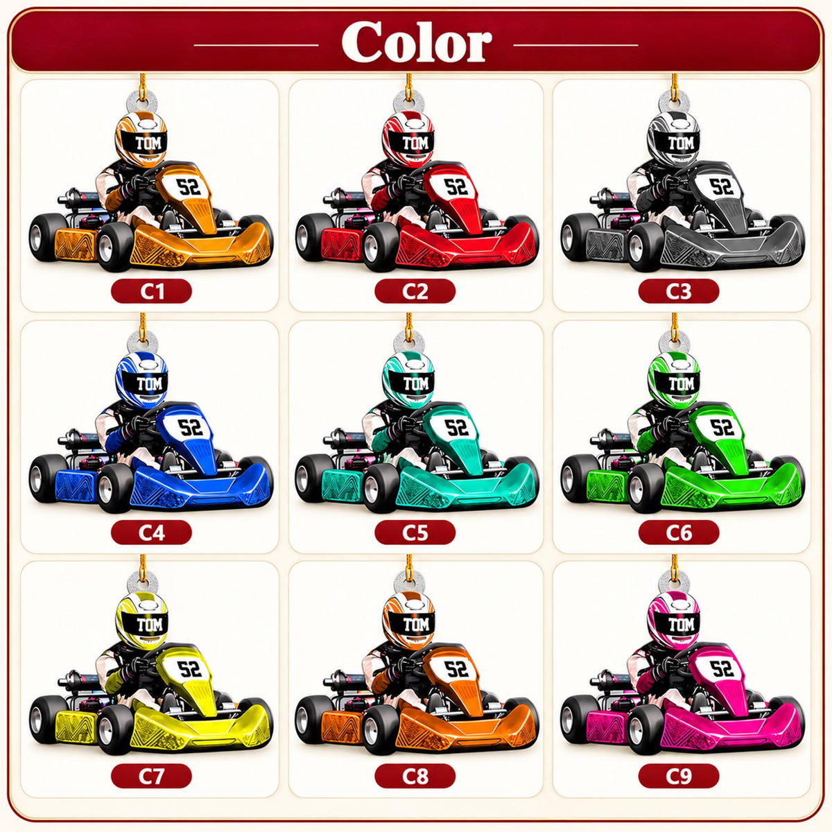 Personalized Race Car Christmas Ornament, Race Car Ornament, Gift For Race Car Lovers