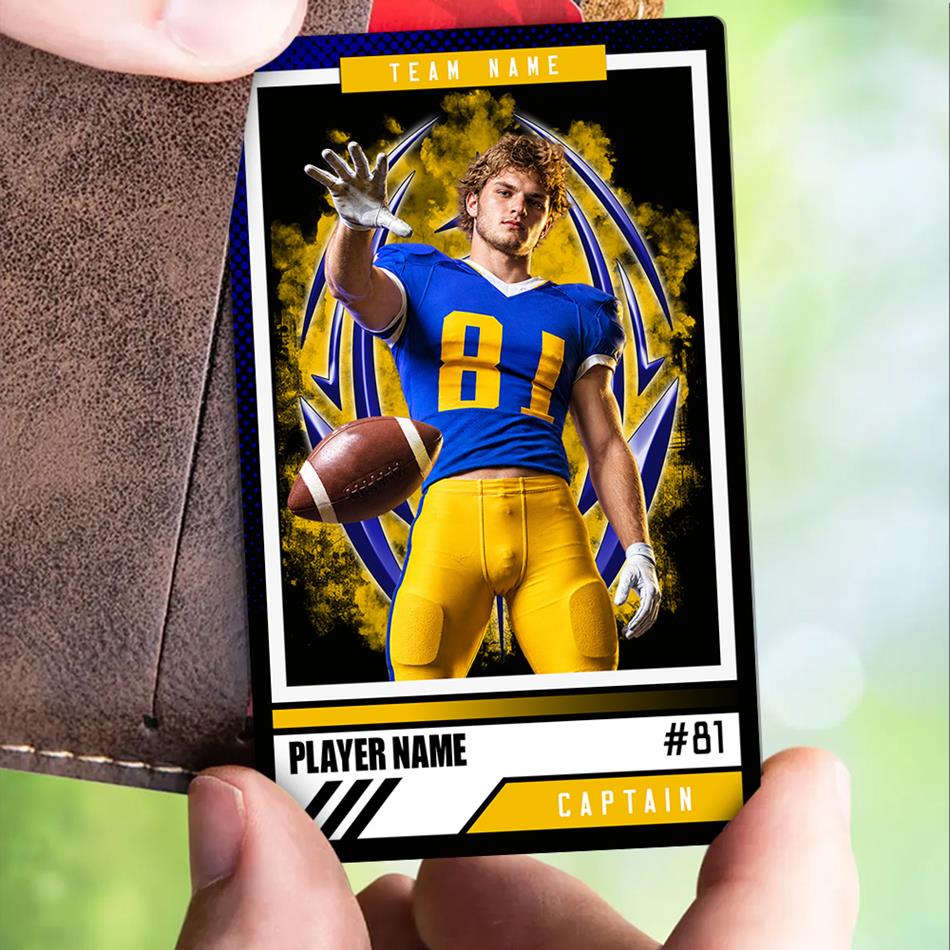 Football Trading Metal Cards Customizable Player Photo Metal Card , Personalized Sport Card, School Team Gifts H2511 Trna