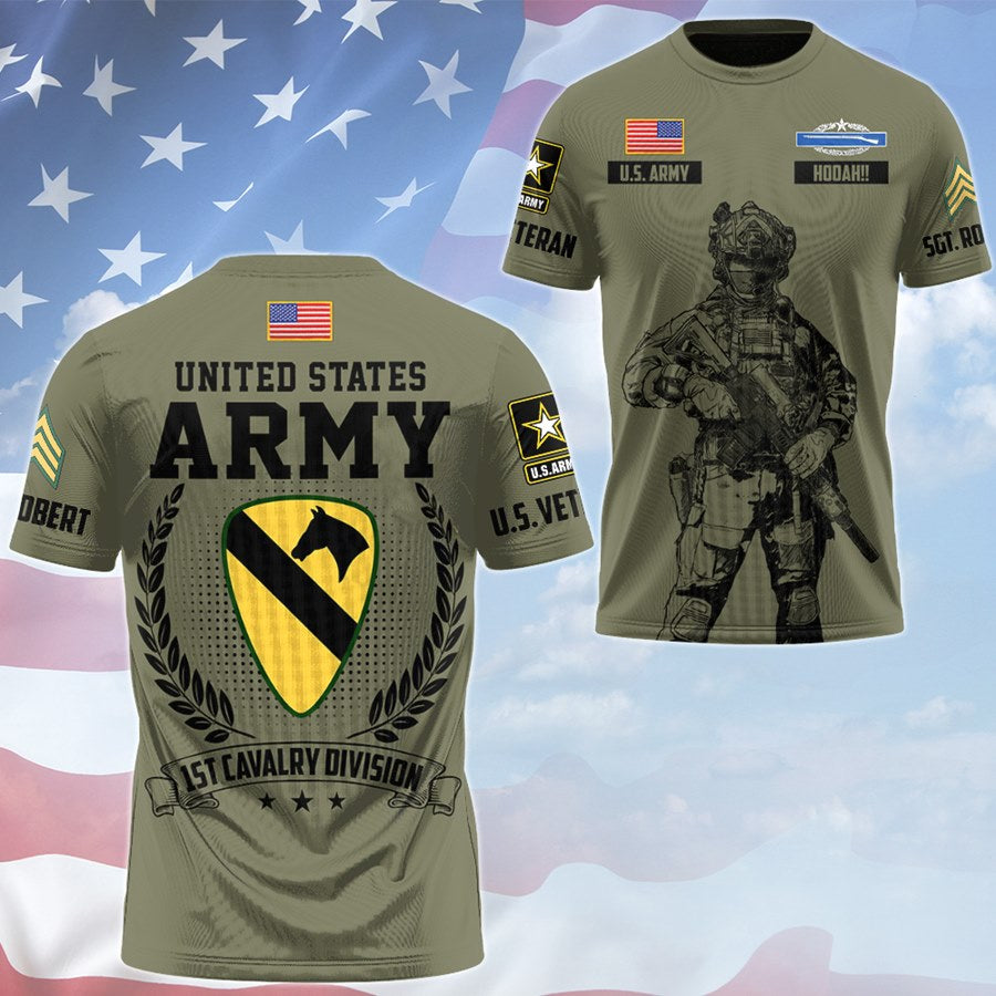 Custom Military Patches - Veteran All Over Print Shirt, Personalized Gift For Veteran Dad Grandpa H2511 Trna