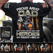 Proud Army Dad Mom Most People Never Meet Their Heroes I Raised Mine Proud Dad Of A US Soldier Custom Shirt For US Military Family Member H2511 Trna