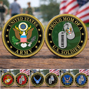 Proud Mom Of A US Soldier Custom Challenge Coin Gift For Proud Military Mom Dad Grandma Coin H2511 Trna