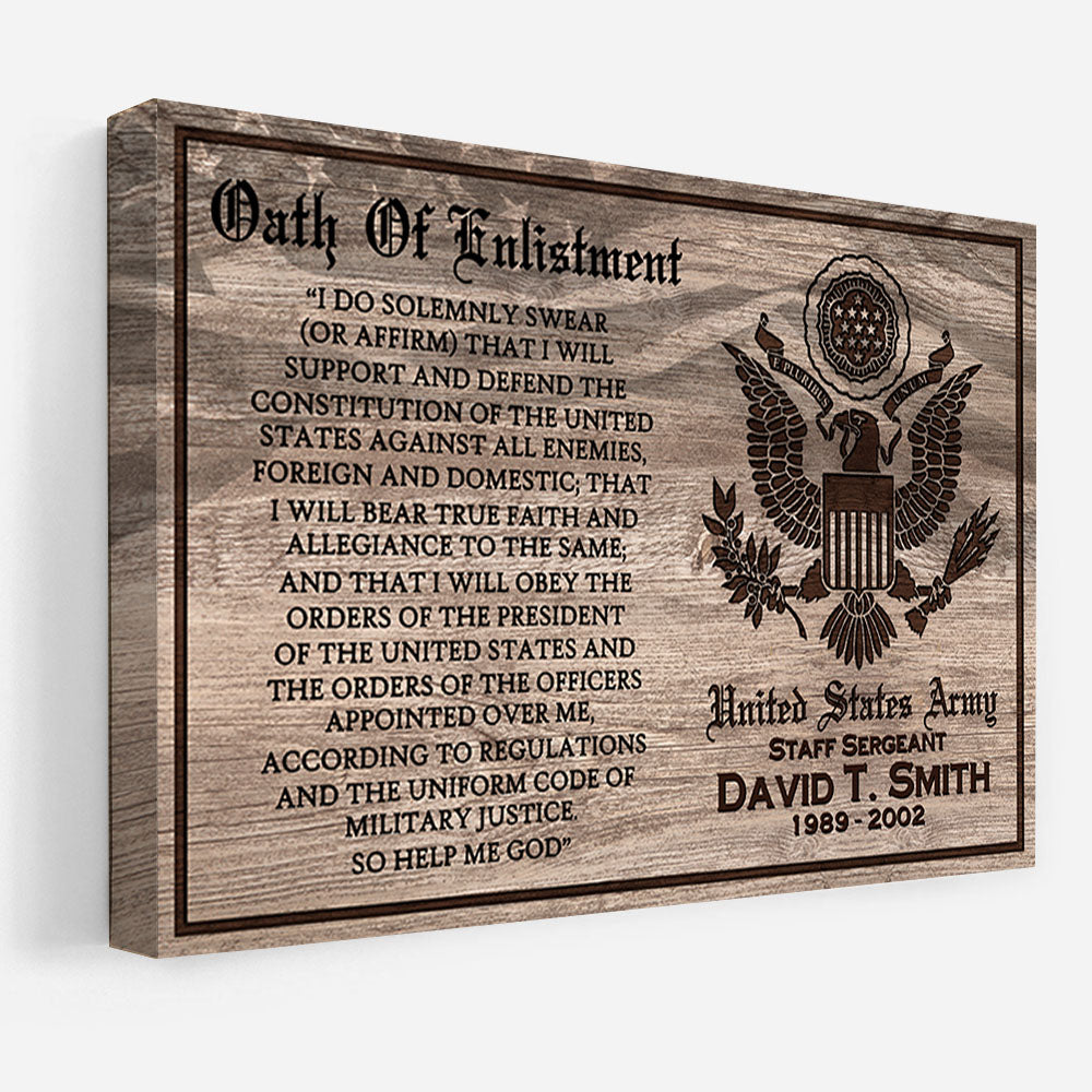 Oath Of Enlistment Custom Poster Canvas Gift For Veteran H2511