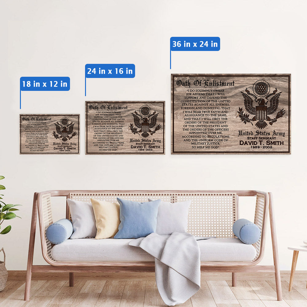 Oath Of Enlistment Custom Poster Canvas Gift For Veteran H2511