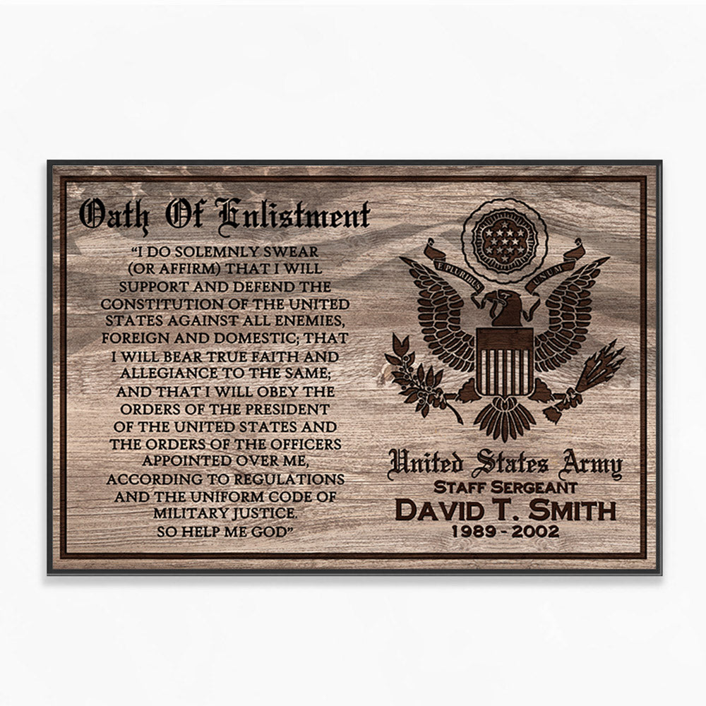 Oath Of Enlistment Custom Poster Canvas Gift For Veteran H2511