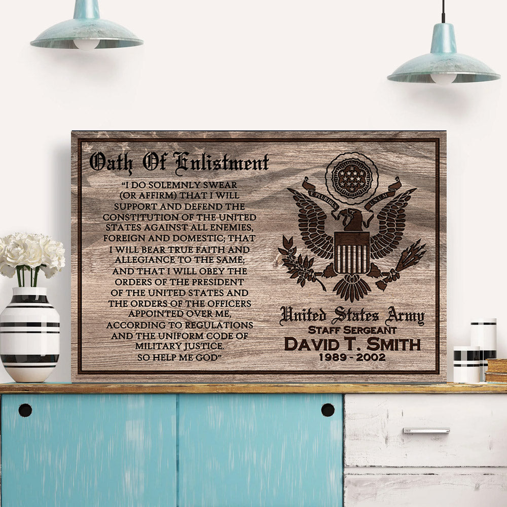 Oath Of Enlistment Custom Poster Canvas Gift For Veteran H2511