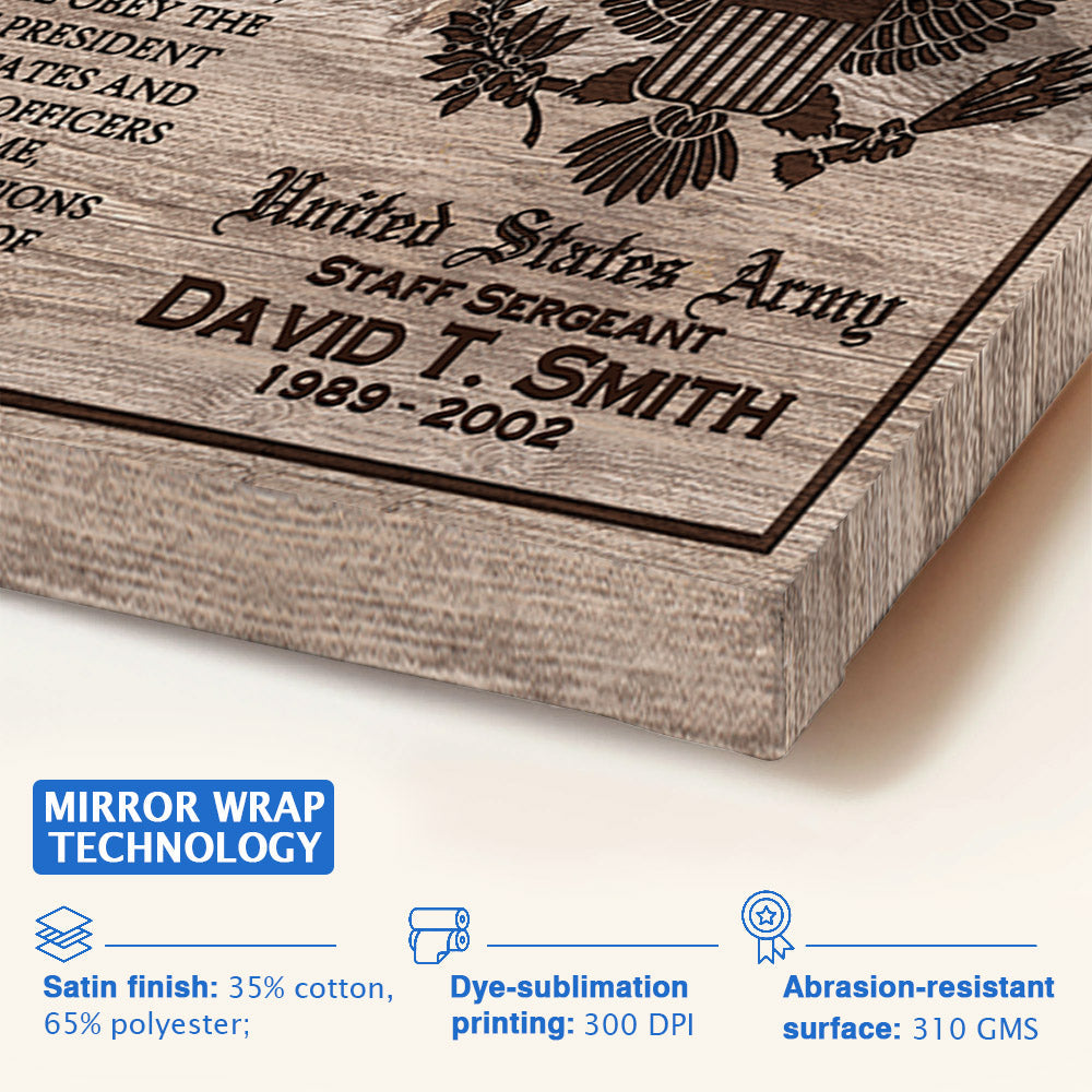Oath Of Enlistment Custom Poster Canvas Gift For Veteran H2511