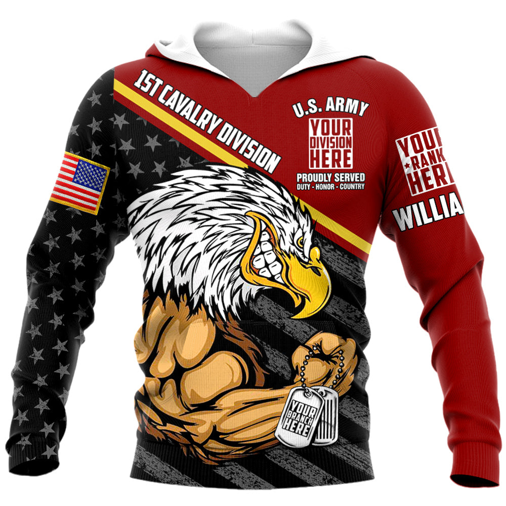Proudly Served Duty Honor Country Bald Eagle Personalized All Over Print Shirt For Veteran H2511