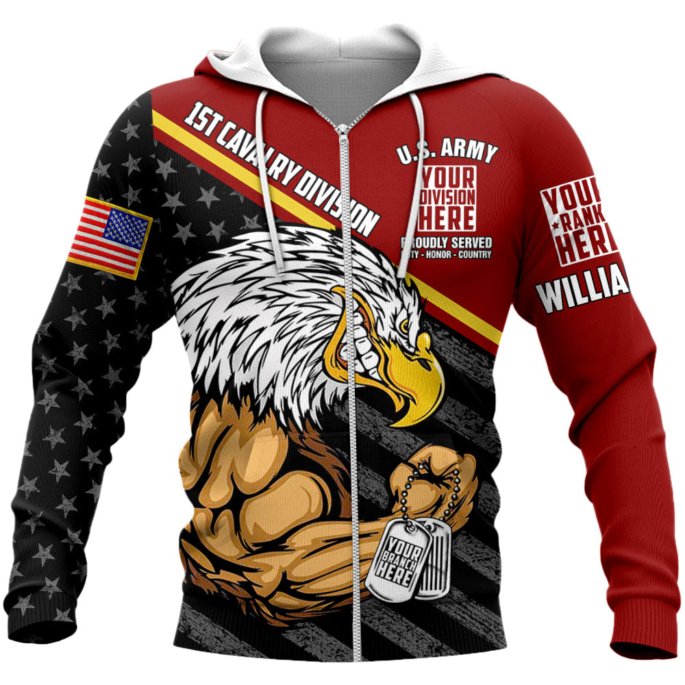 Proudly Served Duty Honor Country Bald Eagle Personalized All Over Print Shirt For Veteran H2511