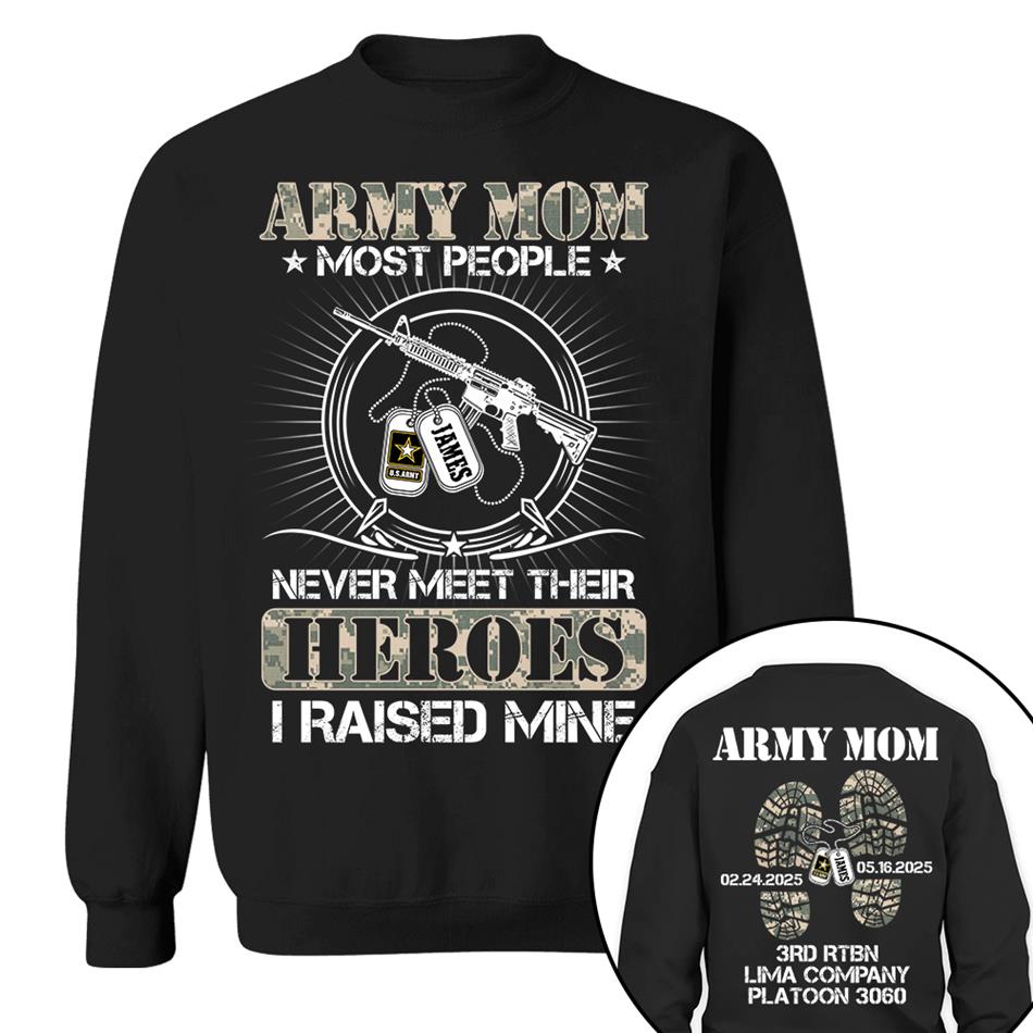 Military Mom Dad Most People Never Meet Their Heroes I Raised Mine Custom Shirt For Military Family Member Shirt H2511 Trna
