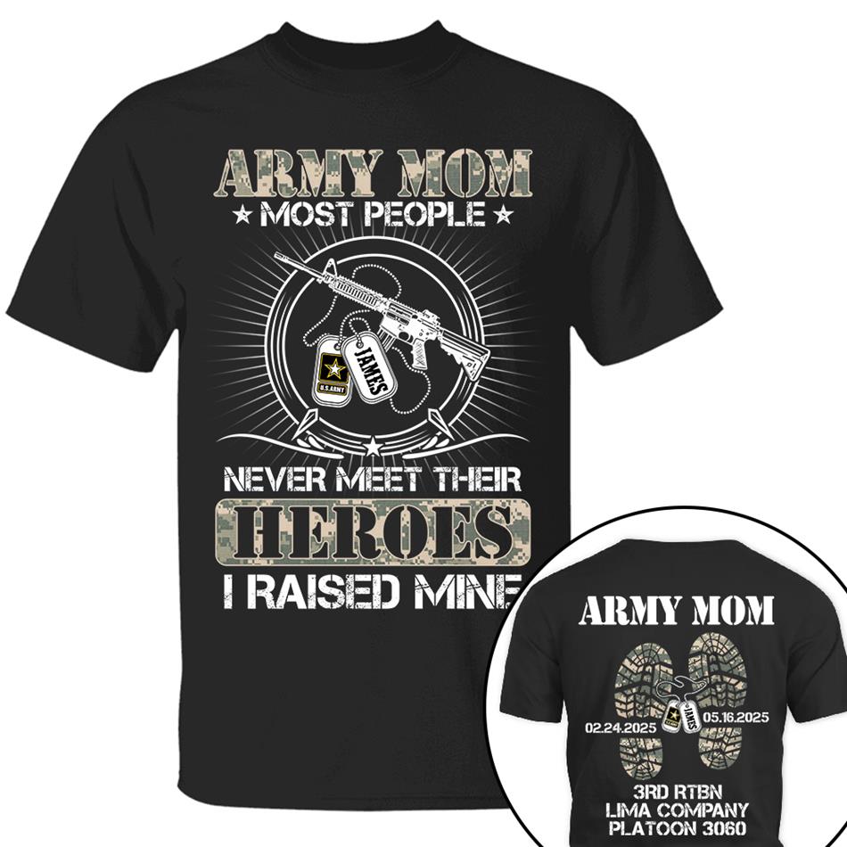 Military Mom Dad Most People Never Meet Their Heroes I Raised Mine Custom Shirt For Military Family Member Shirt H2511 Trna