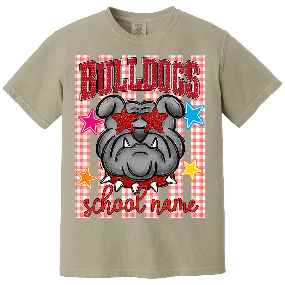 Personalized School School Spirit Mascot Striped Pattern T-Shirt For Teacher, Preppy Back To School, Gifts For Teacher Student MI209 TH23