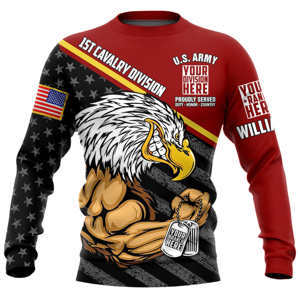 Proudly Served Duty Honor Country Bald Eagle Personalized All Over Print Shirt For Veteran H2511