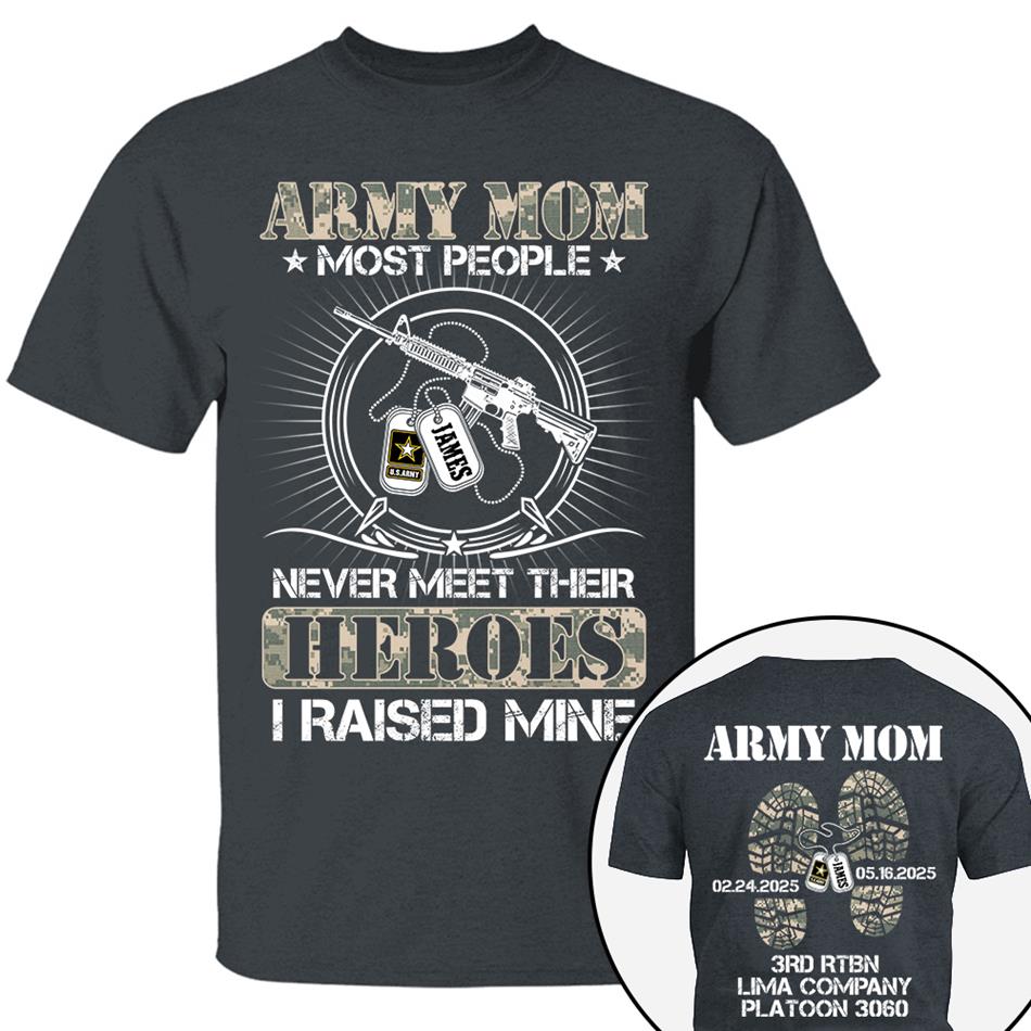 Military Mom Dad Most People Never Meet Their Heroes I Raised Mine Custom Shirt For Military Family Member Shirt H2511 Trna