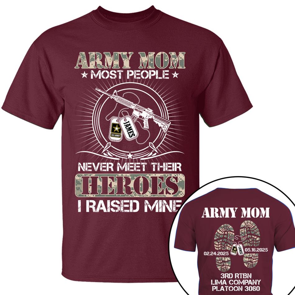 Military Mom Dad Most People Never Meet Their Heroes I Raised Mine Custom Shirt For Military Family Member Shirt H2511 Trna