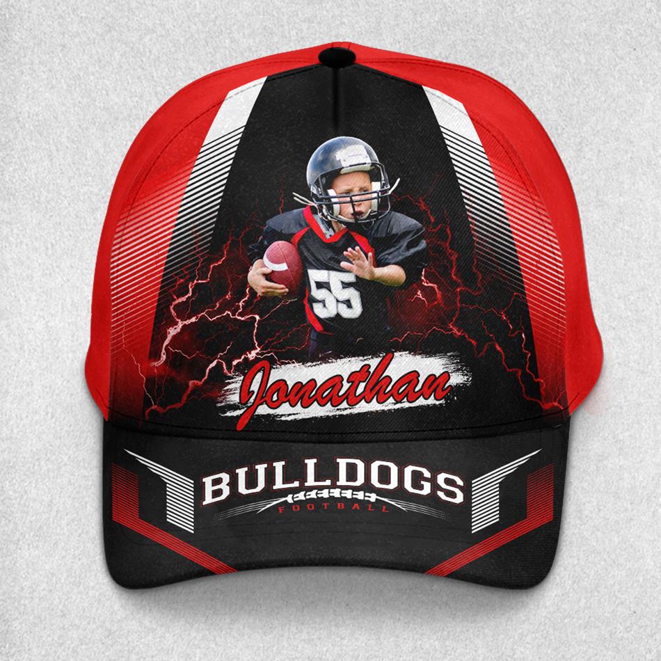 Custom Team Name Football Cap Gift For Football Family Personalized Photo Football Cap H2511