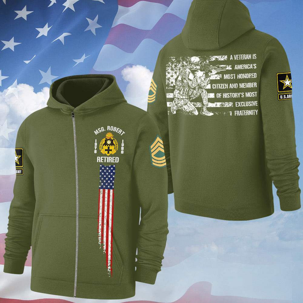 A Veteran Is Ameria's Most Honored Citizen All Over Print Hoodie Gift For Soldier Veteran Custom Division Gift H2511 Do99