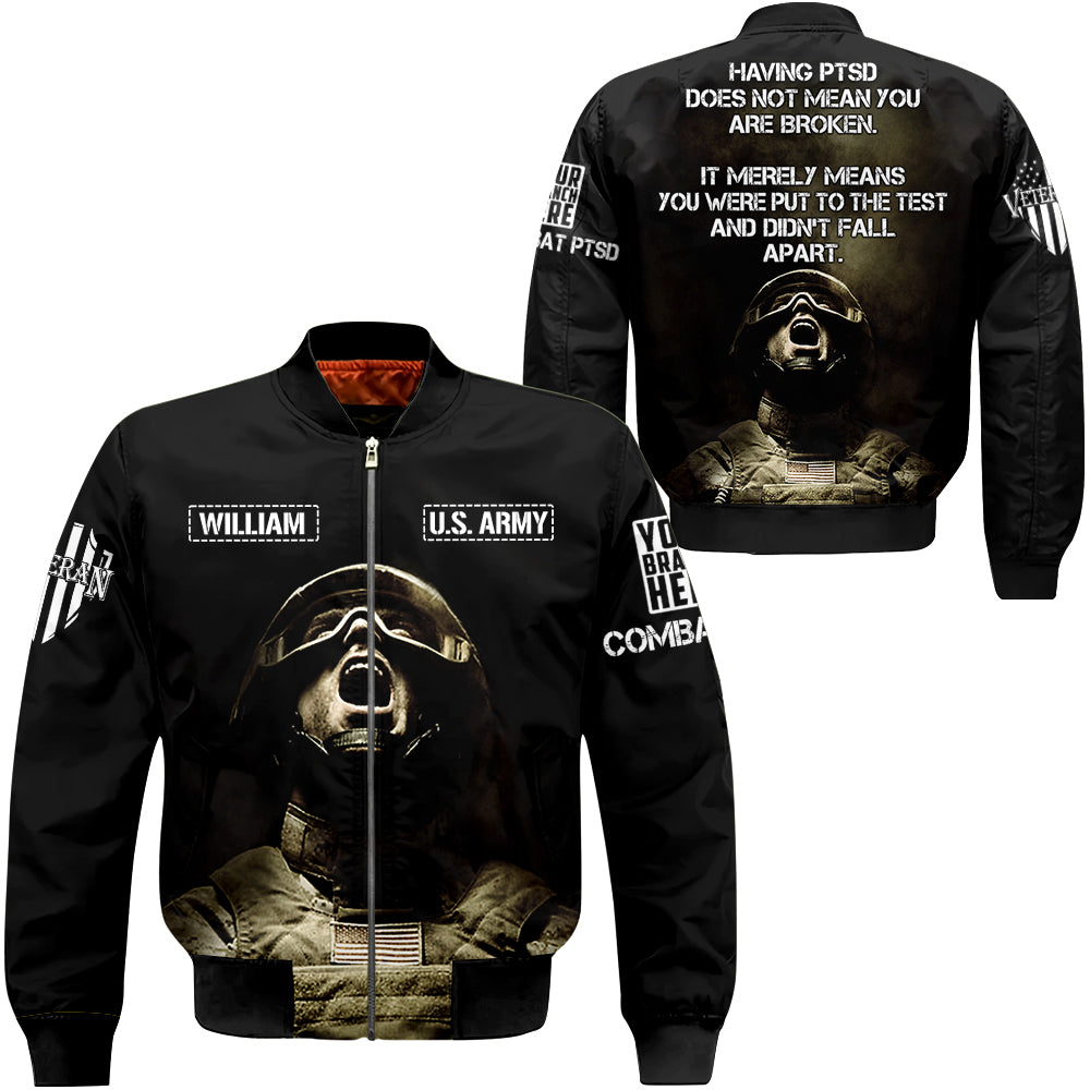 Having PTSD Does Not Mean You Are Broken Personalized All Over Print Shirt For Veteran PTSD Shirt H2511