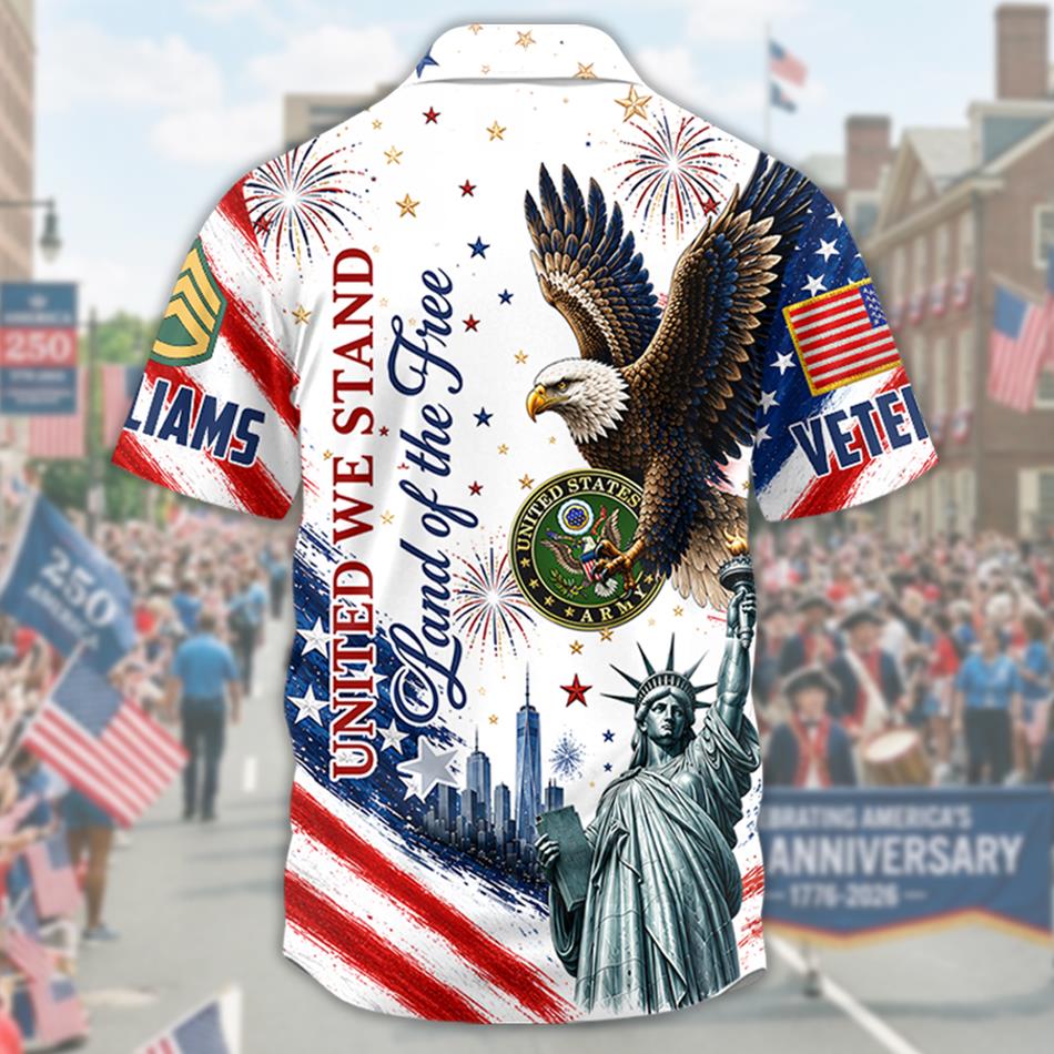 America 250th Anniversary 1776-2026 Patriot Hawaiian Shirt Version 2 For Veteran Custom All Branches H2511 Trna