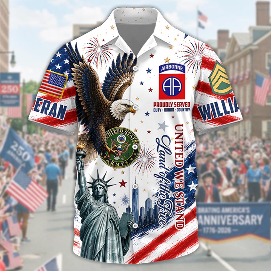 America 250th Anniversary 1776-2026 Patriot Hawaiian Shirt Version 2 For Veteran Custom All Branches H2511 Trna