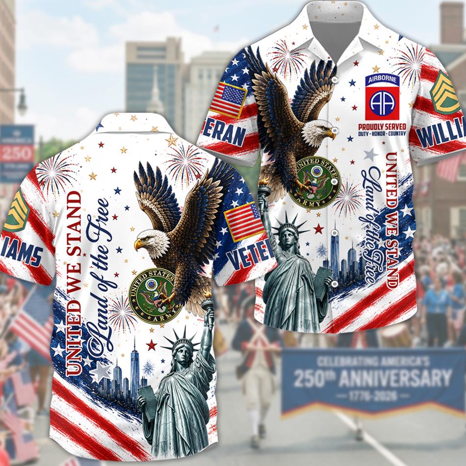 America 250th Anniversary 1776-2026 Patriot Hawaiian Shirt Version 2 For Veteran Custom All Branches H2511 Trna
