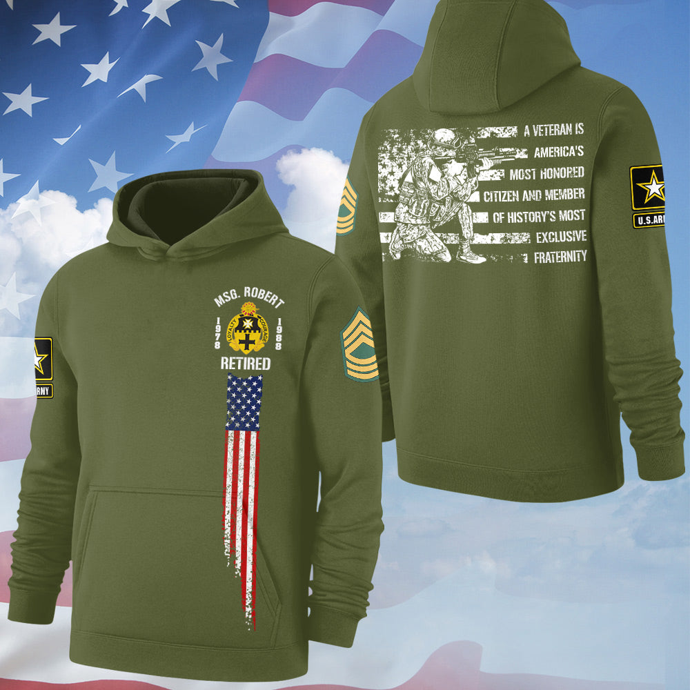 A Veteran Is Ameria's Most Honored Citizen All Over Print Hoodie Gift For Soldier Veteran Custom Division Gift H2511 Do99