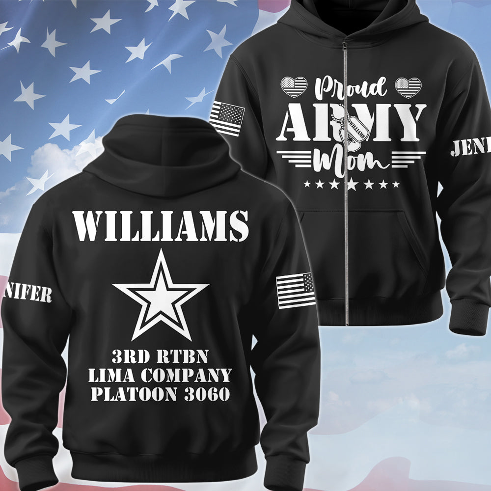 Proud Army Mom Dad Sister Family Members All Over Print Shirt Custom Recruit Training Unit Designation Shirt For Proud Military Family Graduate Shirt H2511