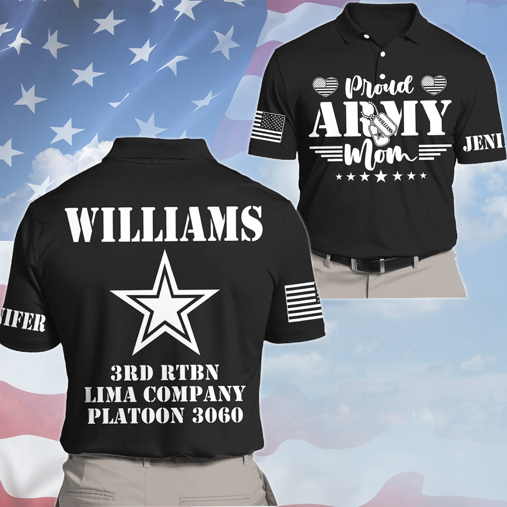 Proud Army Mom Dad Sister Family Members All Over Print Shirt Custom Recruit Training Unit Designation Shirt For Proud Military Family Graduate Shirt H2511