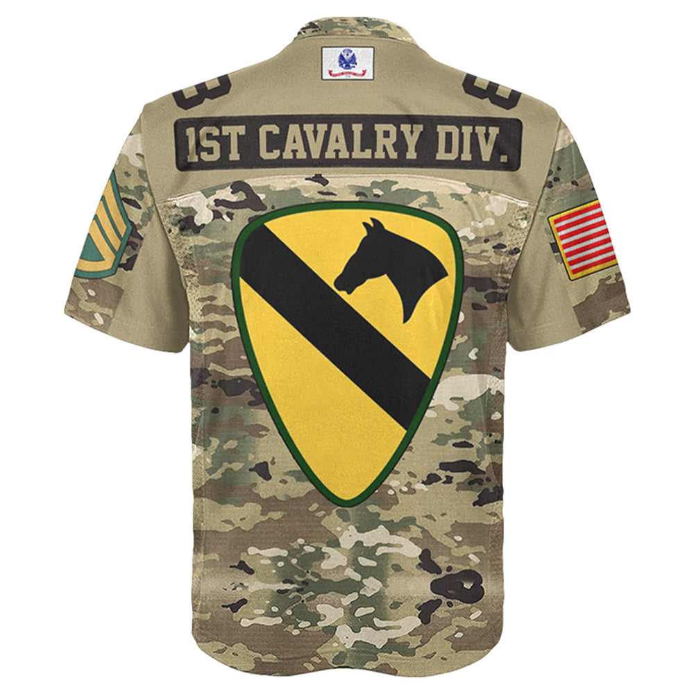 Custom Camouflage Football Jersey Shirt For US Soldier Veteran H2511