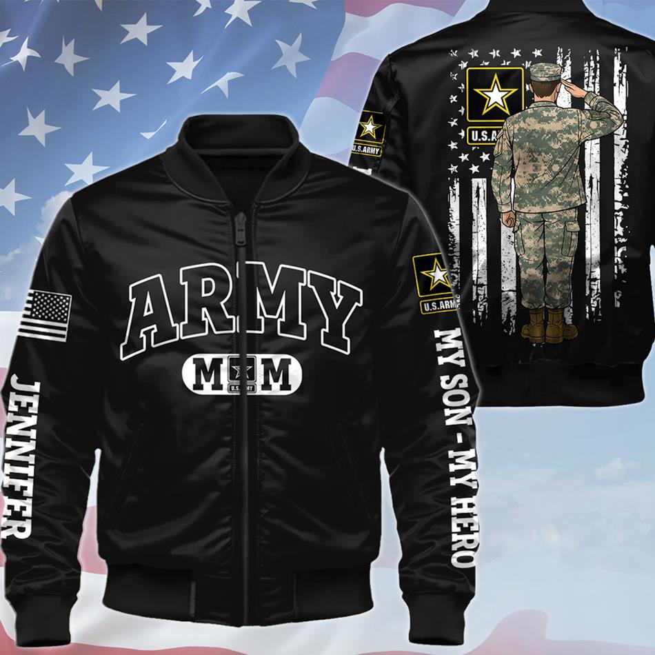 Army Mom Custom Soldier Clipart All Over Print Shirt Hoodie Gift For Proud Military Mom Grandma Sister Shirt H2511