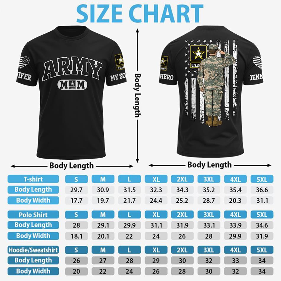 Army Mom Custom Soldier Clipart All Over Print Shirt Hoodie Gift For Proud Military Mom Grandma Sister Shirt H2511