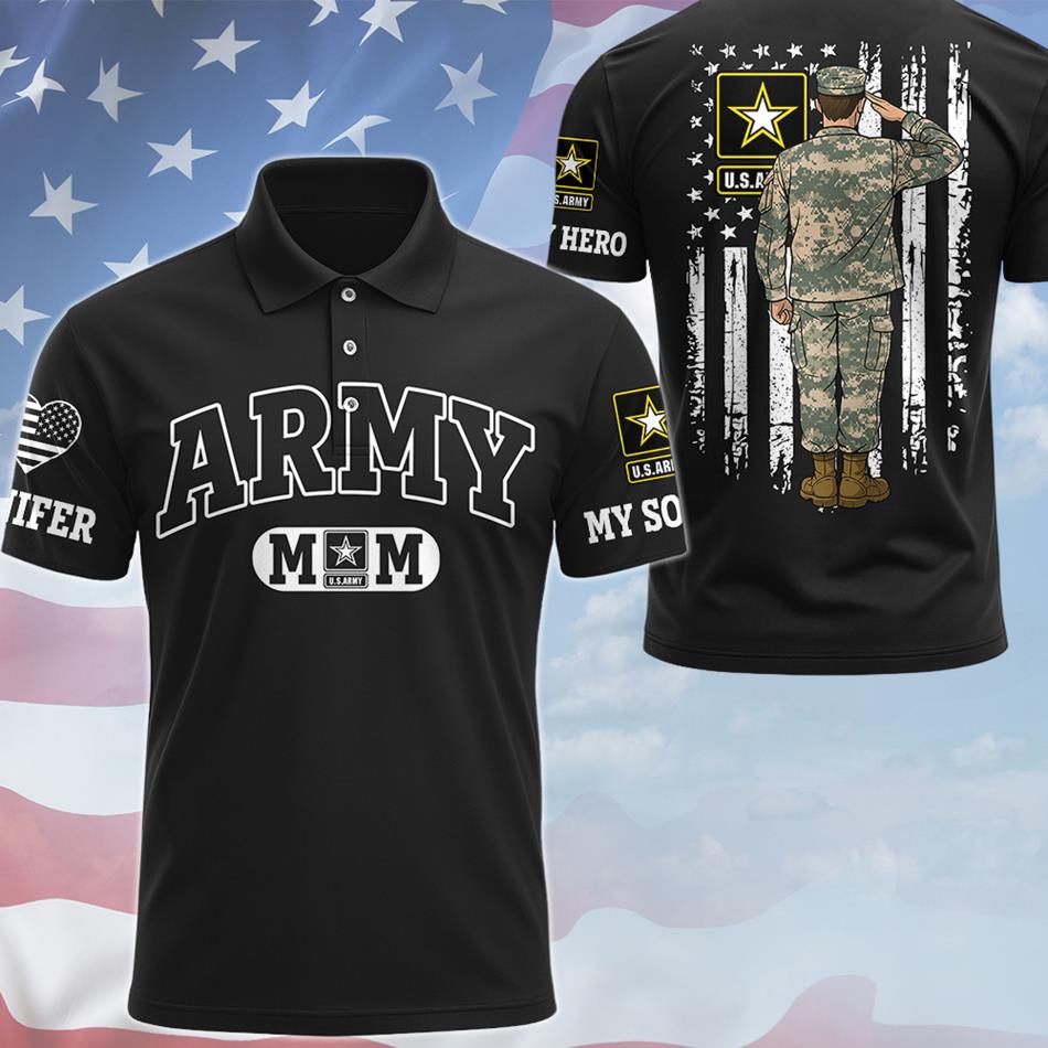 Army Mom Custom Soldier Clipart All Over Print Shirt Hoodie Gift For Proud Military Mom Grandma Sister Shirt H2511