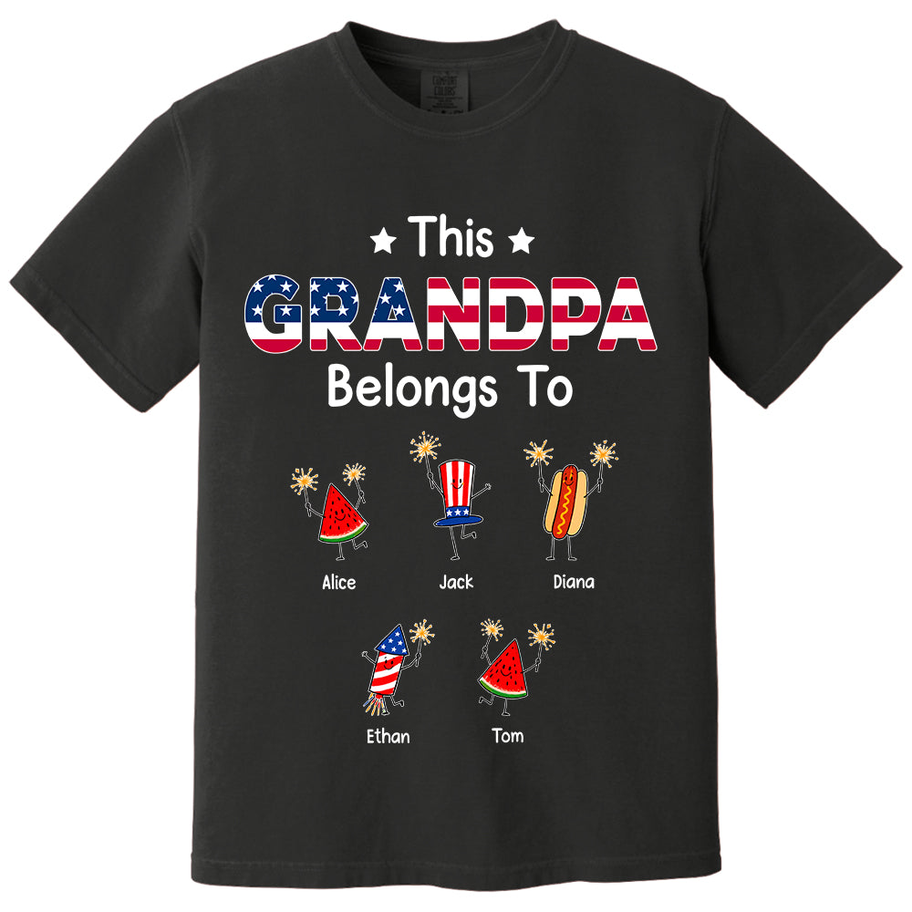 Personalized This Grandpa Belongs To Shirt, Custom Grandparents Shirt, Father's Day Gift, America 250th Anniversary Shirt, Patriotic Grandpa Tee 2026 Na02 TH23