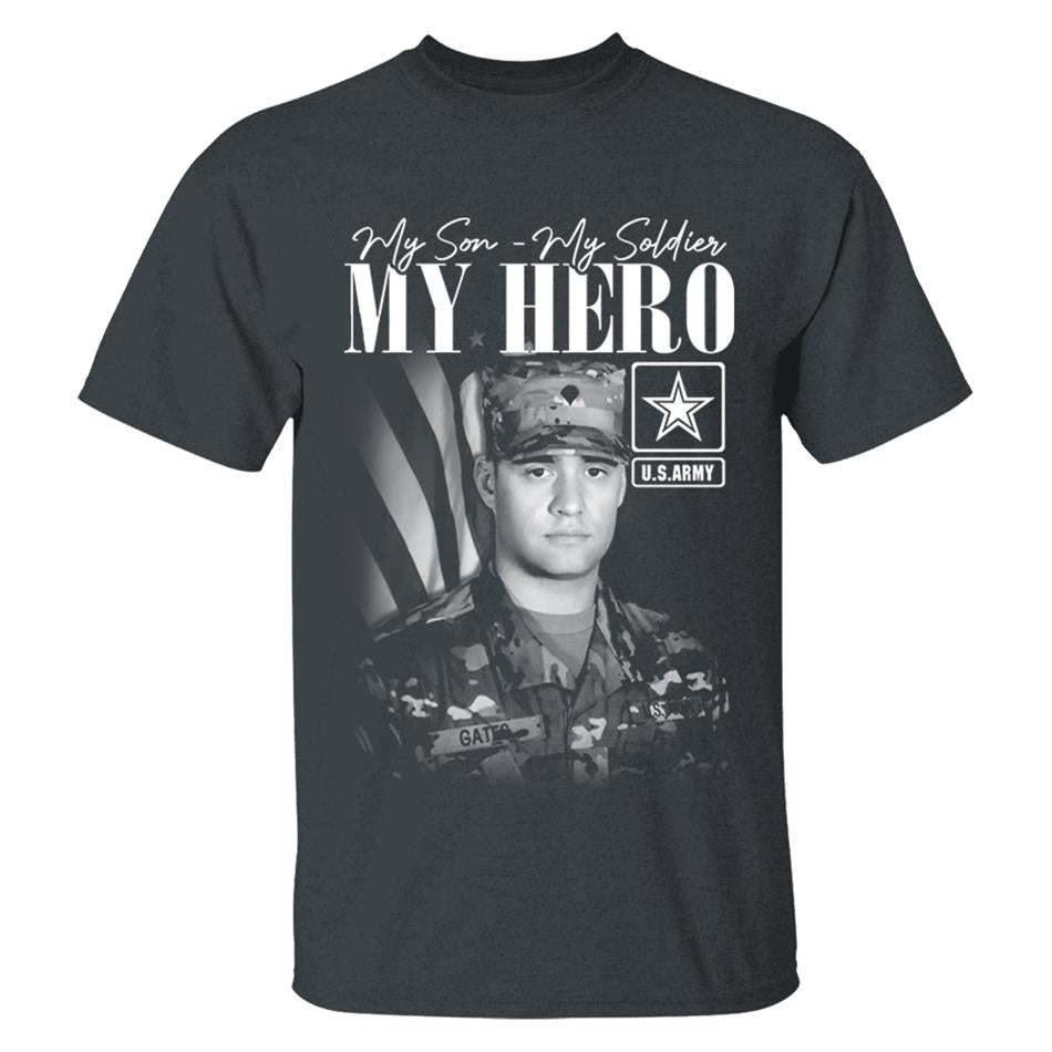 My Son My Soldier My Hero - Washed Tee Retro Bootleg Shirt For Proud Military Mom Dad Sister Family Member Proud Shirt H2511